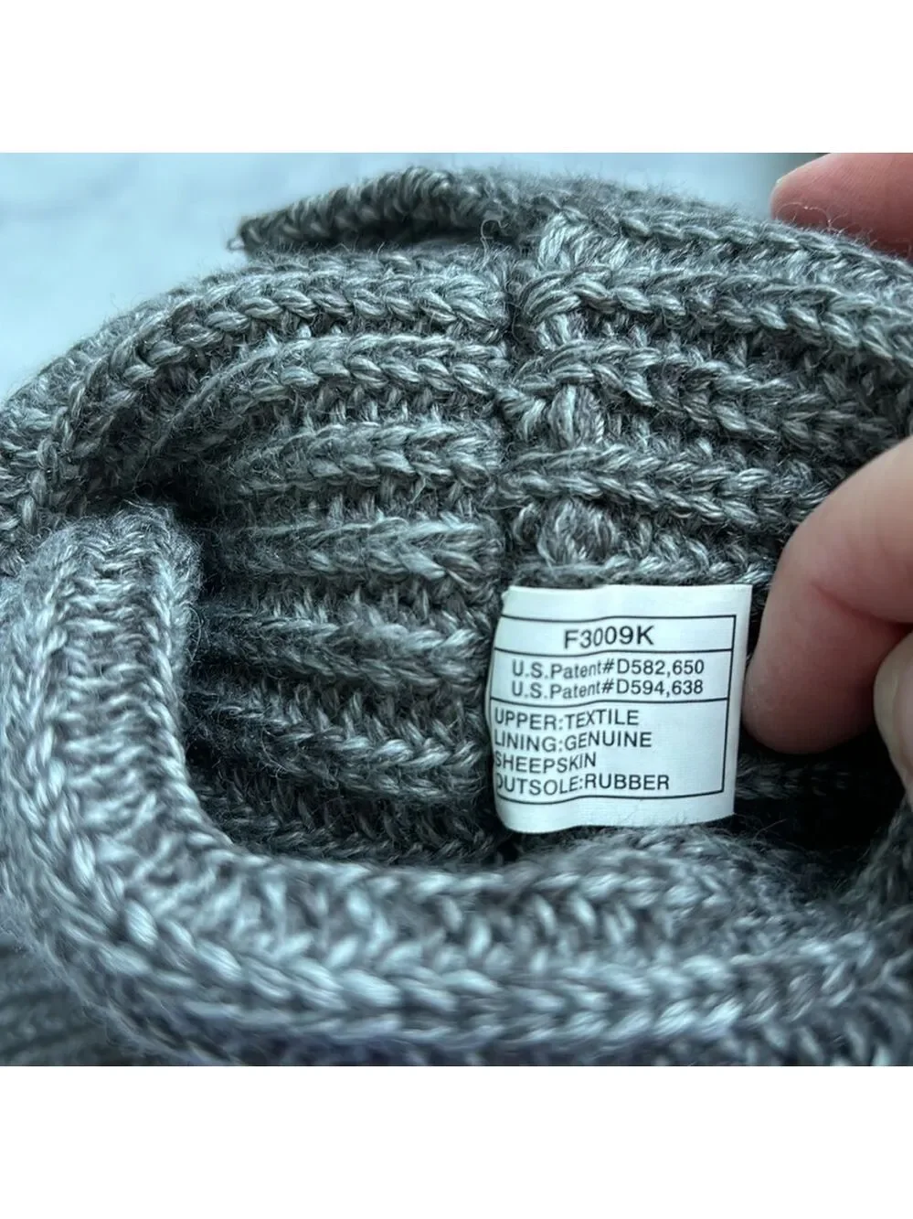 UGG Classic Cardy Gray Chunky Cable Sweater Boot Size 5